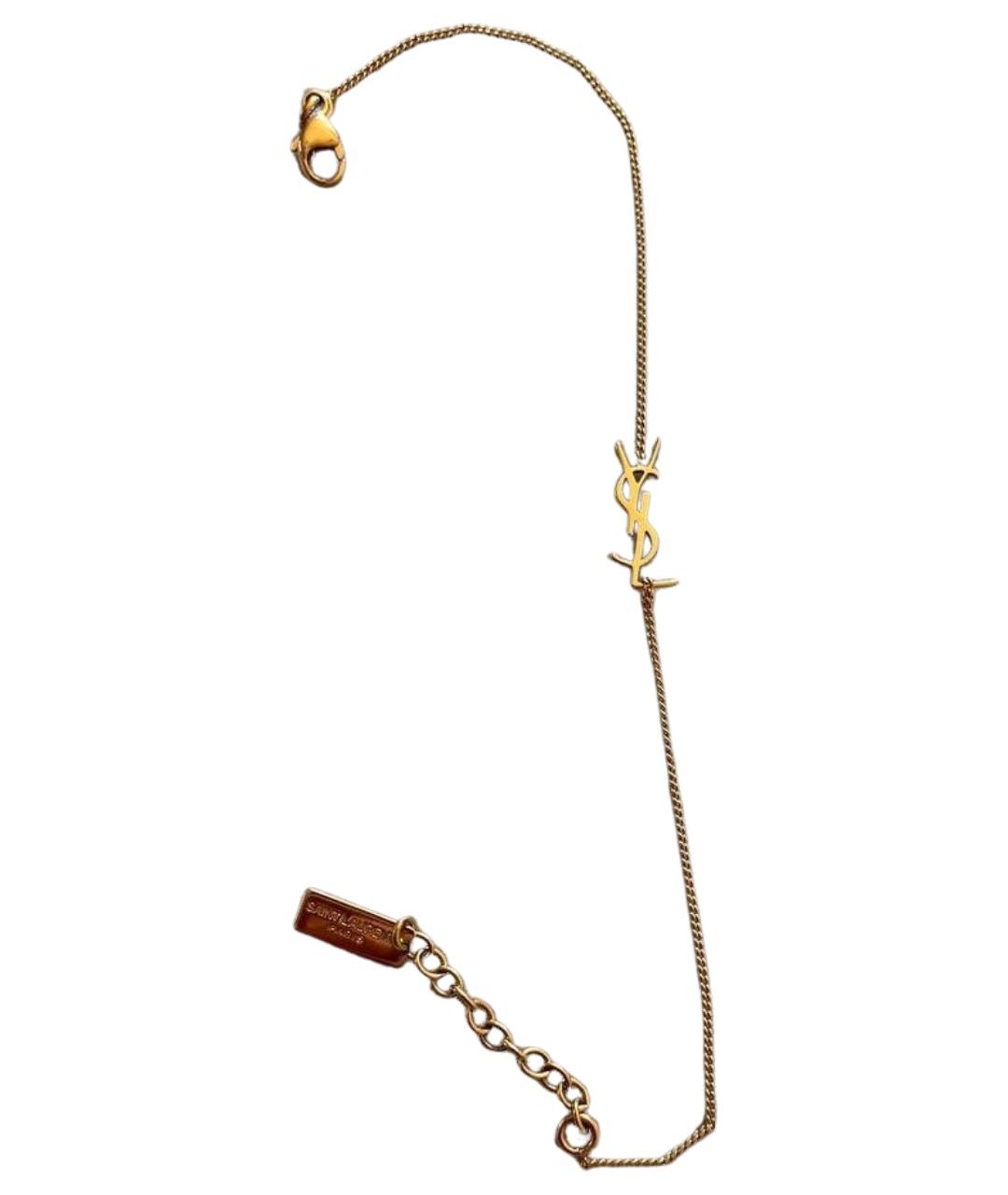 SAINT LAURENT Золотой латунный браслет, фото 1