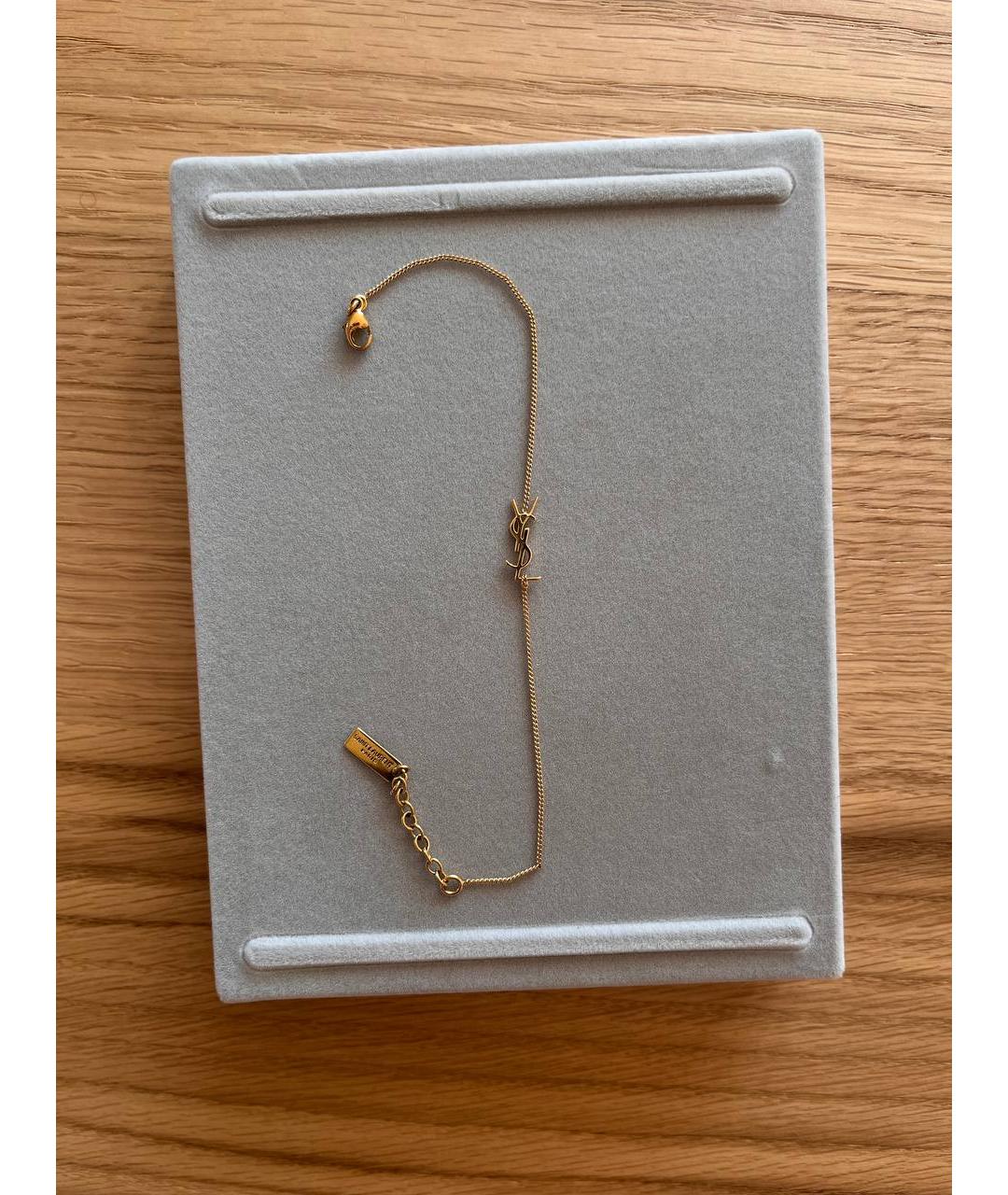 SAINT LAURENT Золотой латунный браслет, фото 2