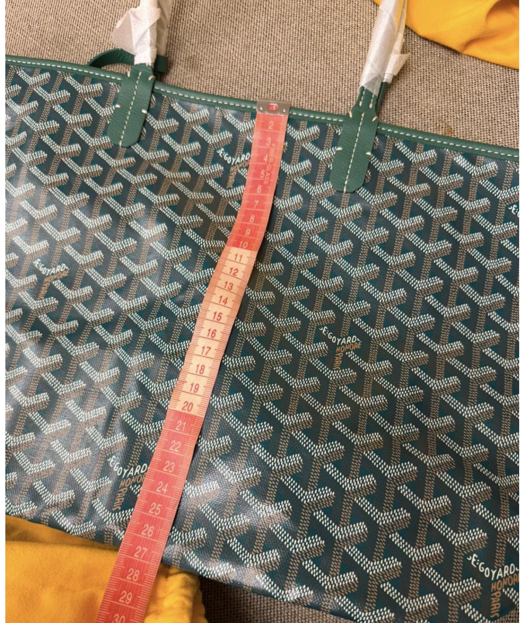 GOYARD Зеленая кожаная сумка тоут, фото 3