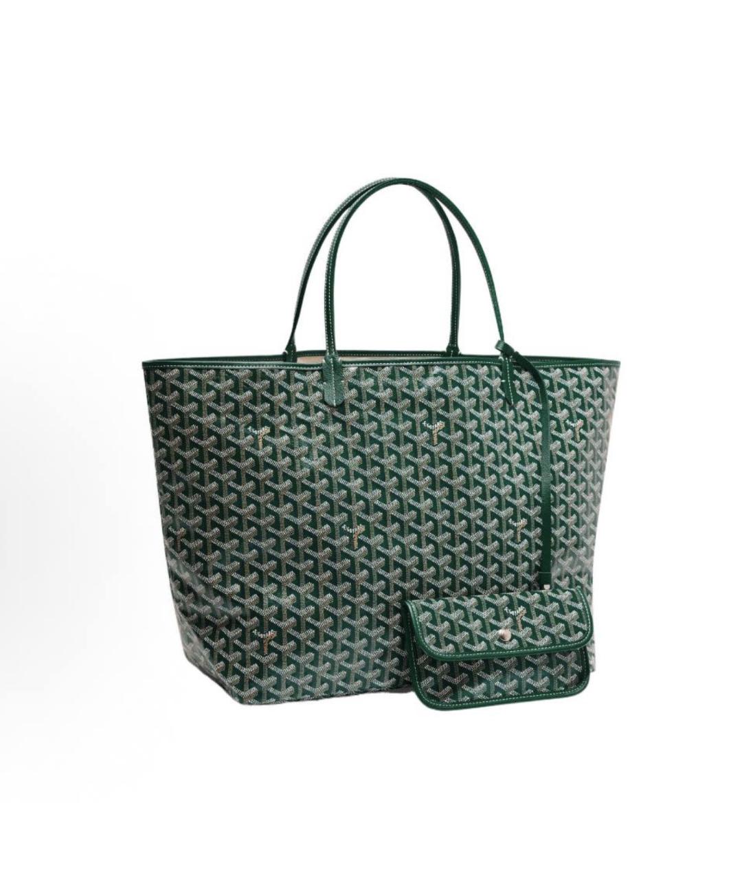 GOYARD Зеленая кожаная сумка тоут, фото 1