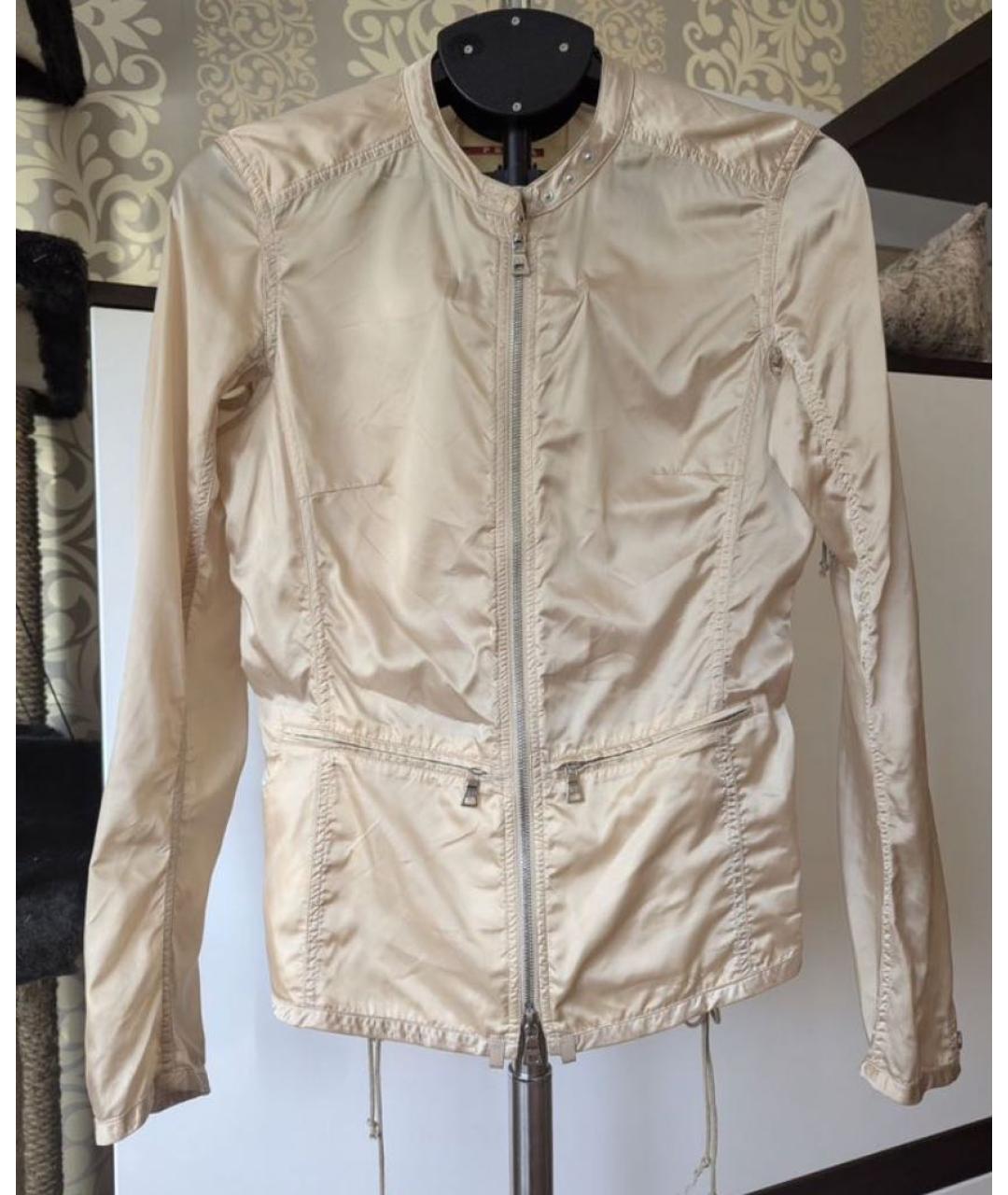 PRADA Бежевая полиамидовая куртка, фото 6