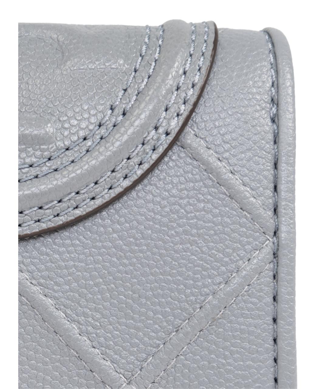 TORY BURCH Серый кожаный кошелек, фото 5