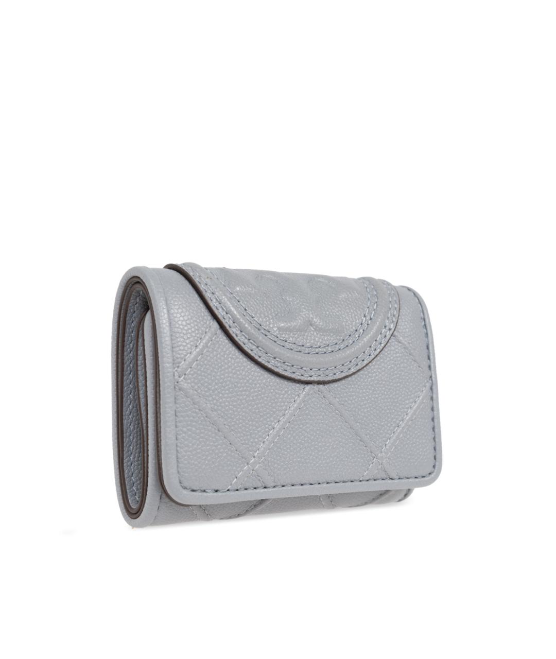 TORY BURCH Серый кожаный кошелек, фото 4
