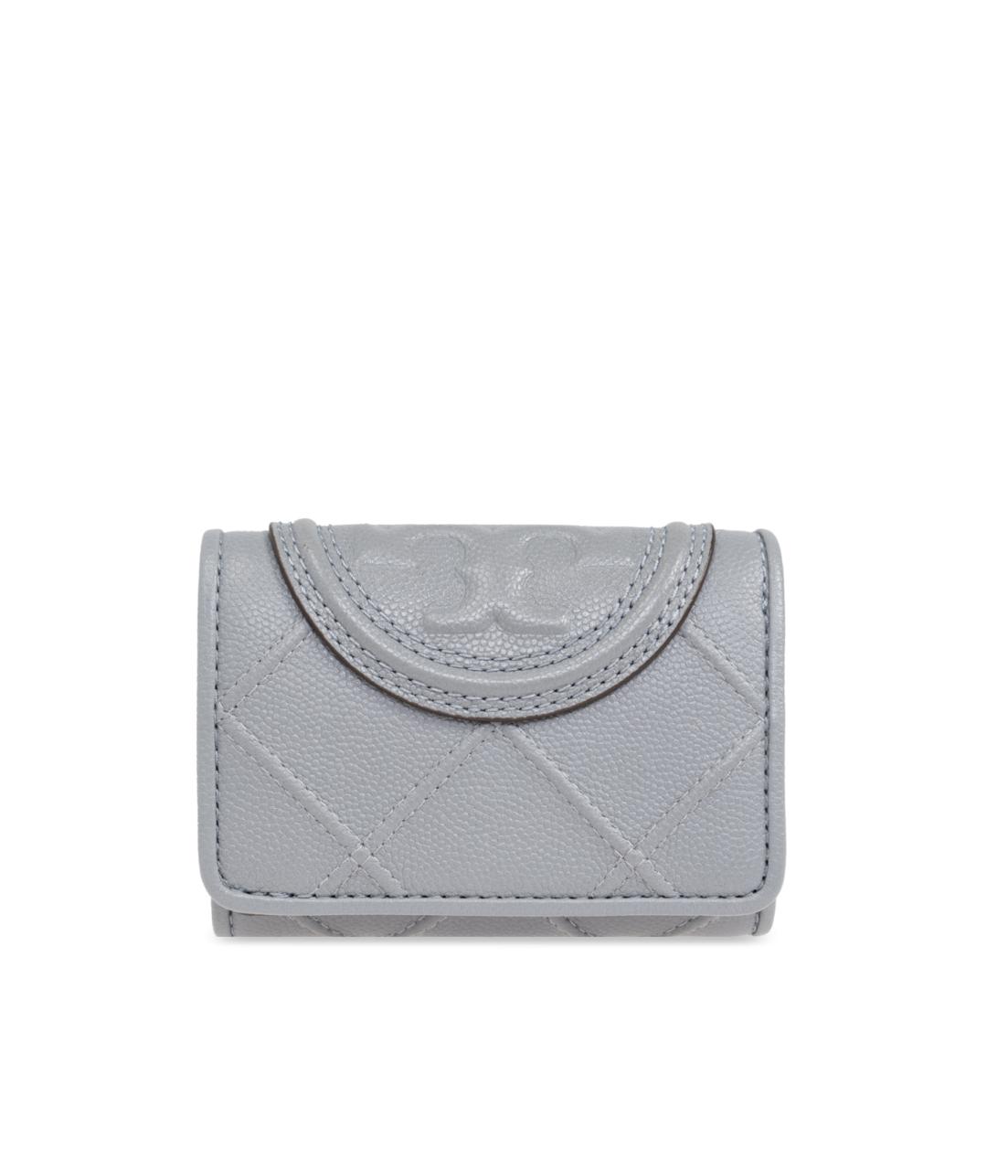 TORY BURCH Серый кожаный кошелек, фото 1