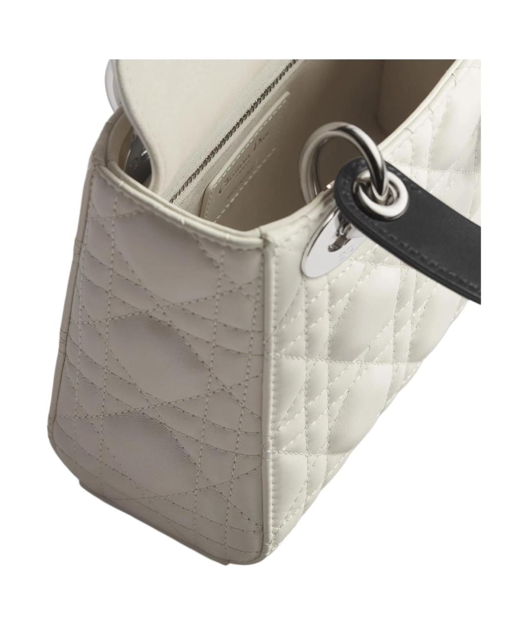 CHRISTIAN DIOR Белая кожаная сумка через плечо, фото 4