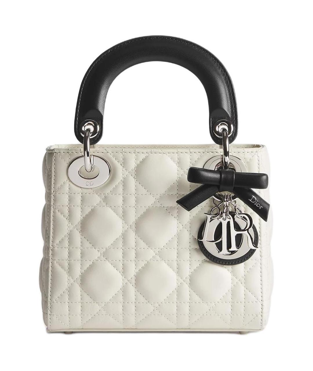 CHRISTIAN DIOR Белая кожаная сумка через плечо, фото 1