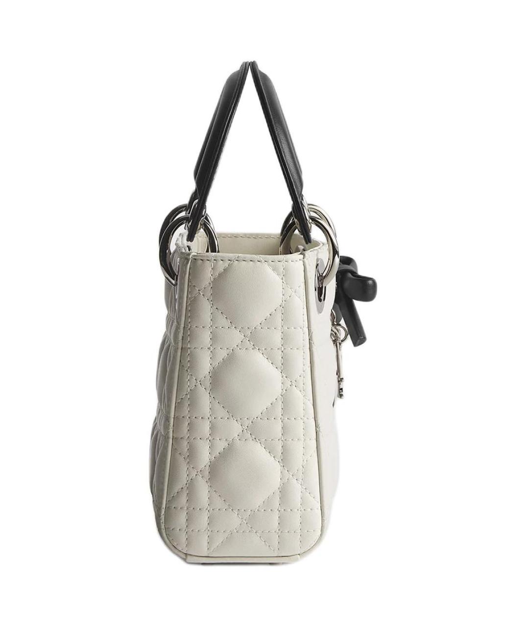 CHRISTIAN DIOR Белая кожаная сумка через плечо, фото 3