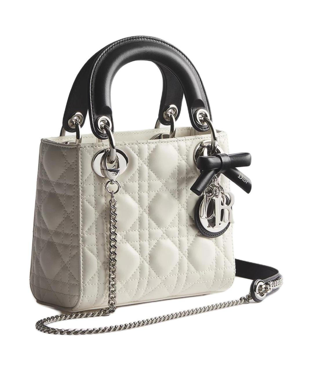 CHRISTIAN DIOR Белая кожаная сумка через плечо, фото 2