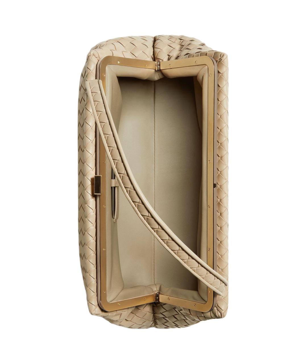 BOTTEGA VENETA Бежевая кожаная сумка через плечо, фото 3