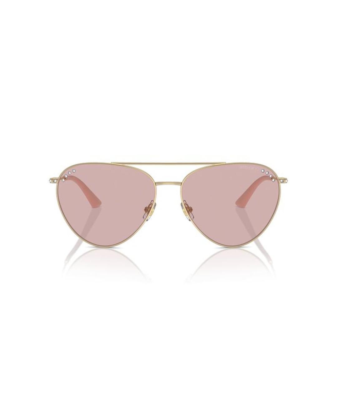 JIMMY CHOO Золотые металлические солнцезащитные очки, фото 2