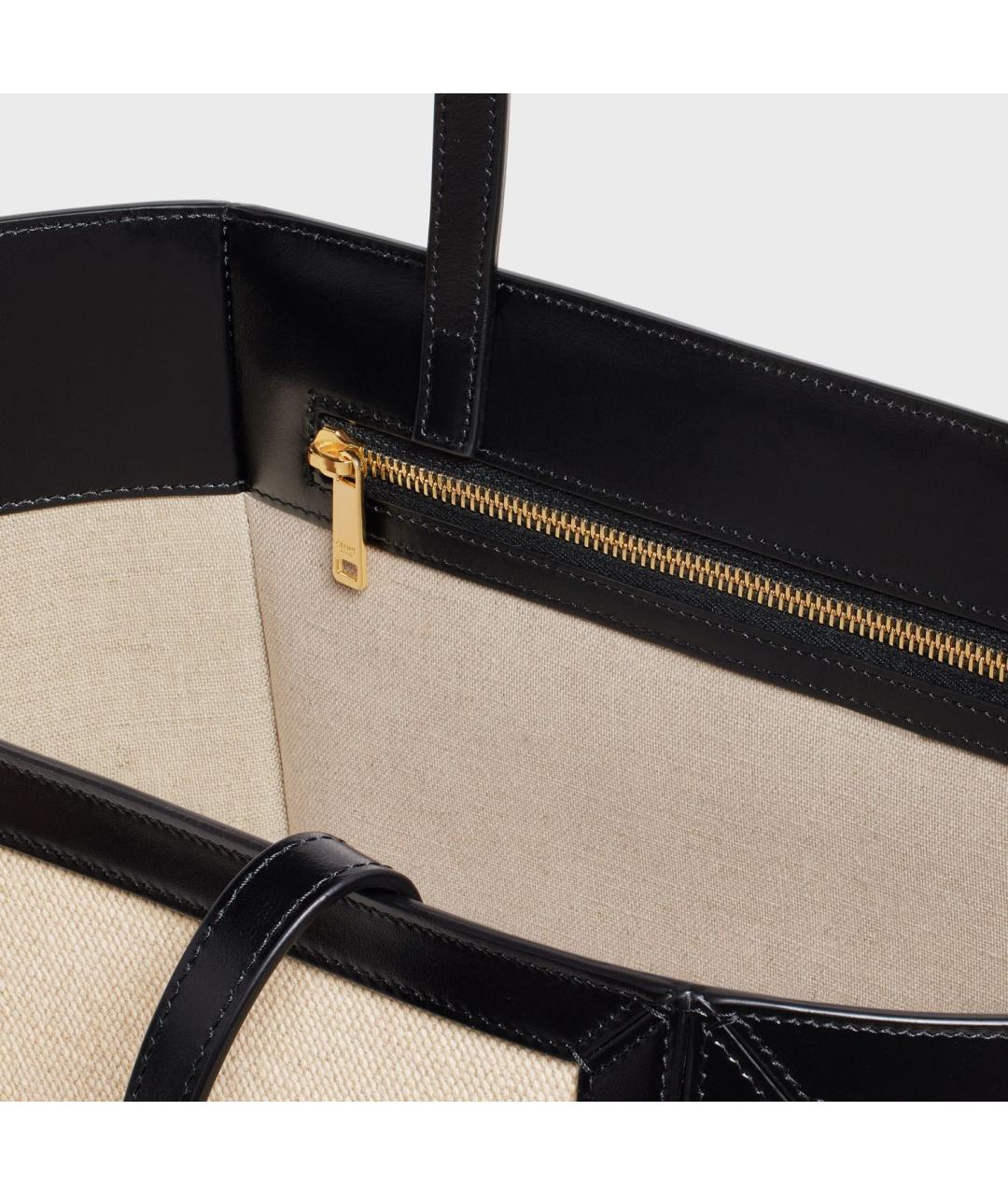 CELINE Бежевая тканевая сумка тоут, фото 4