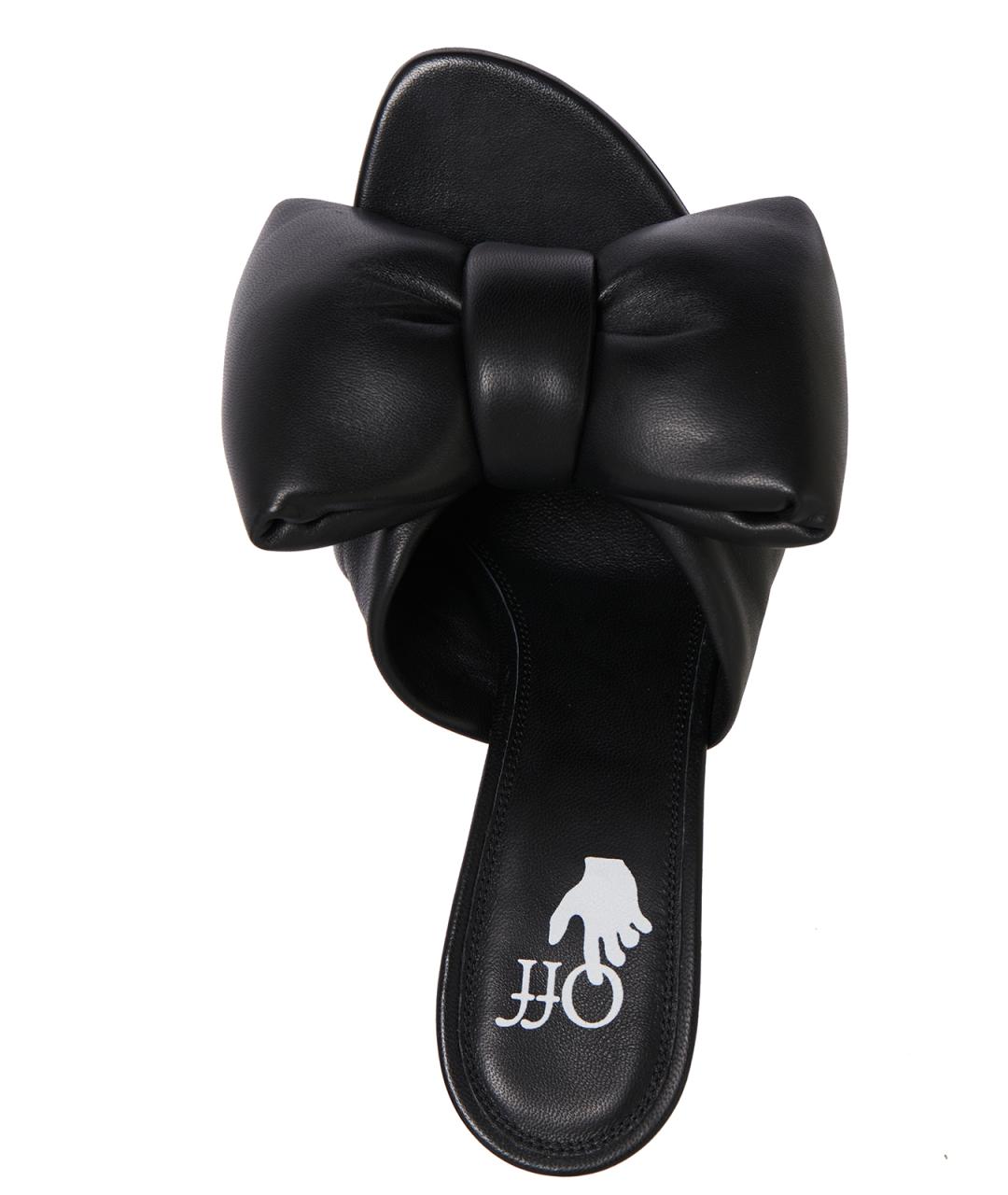 OFF-WHITE Черные кожаные мюли, фото 5