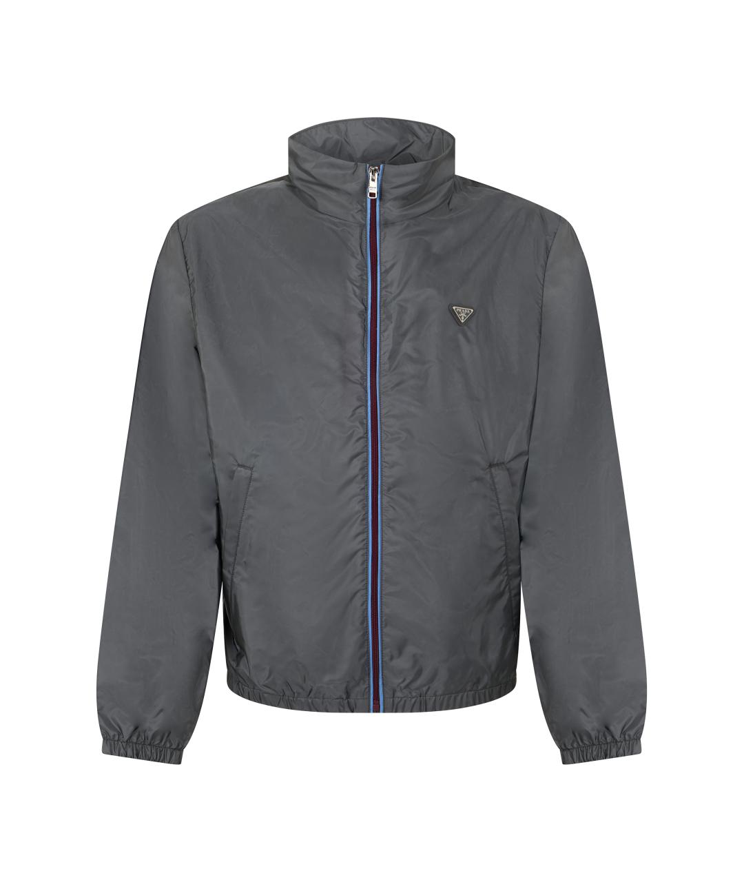 PRADA Серая полиамидовая куртка, фото 1