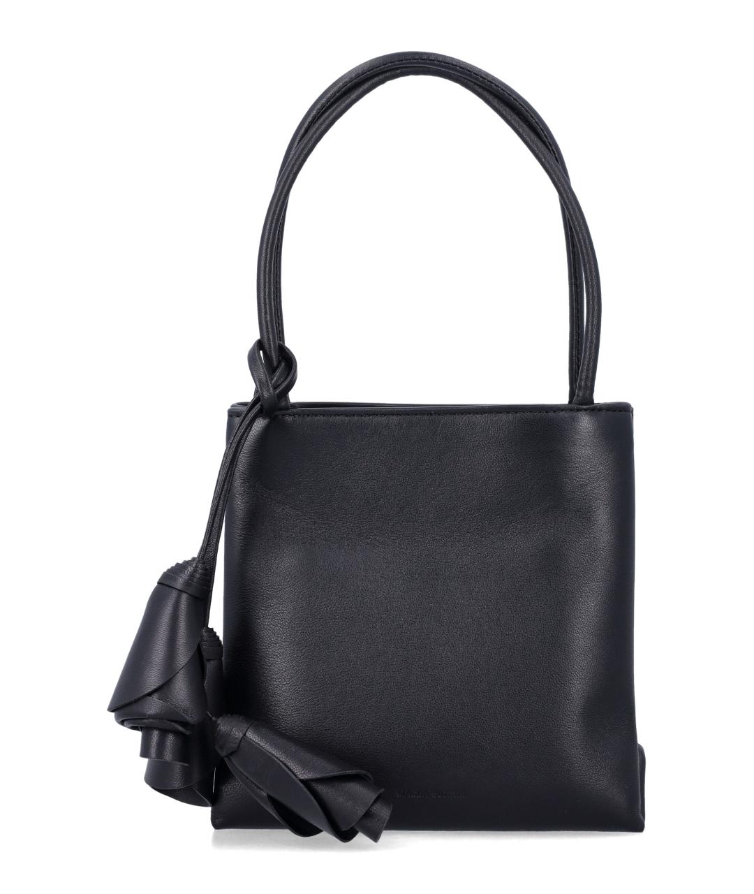 MAGDA BUTRYM Черная кожаная сумка с короткими ручками, фото 1