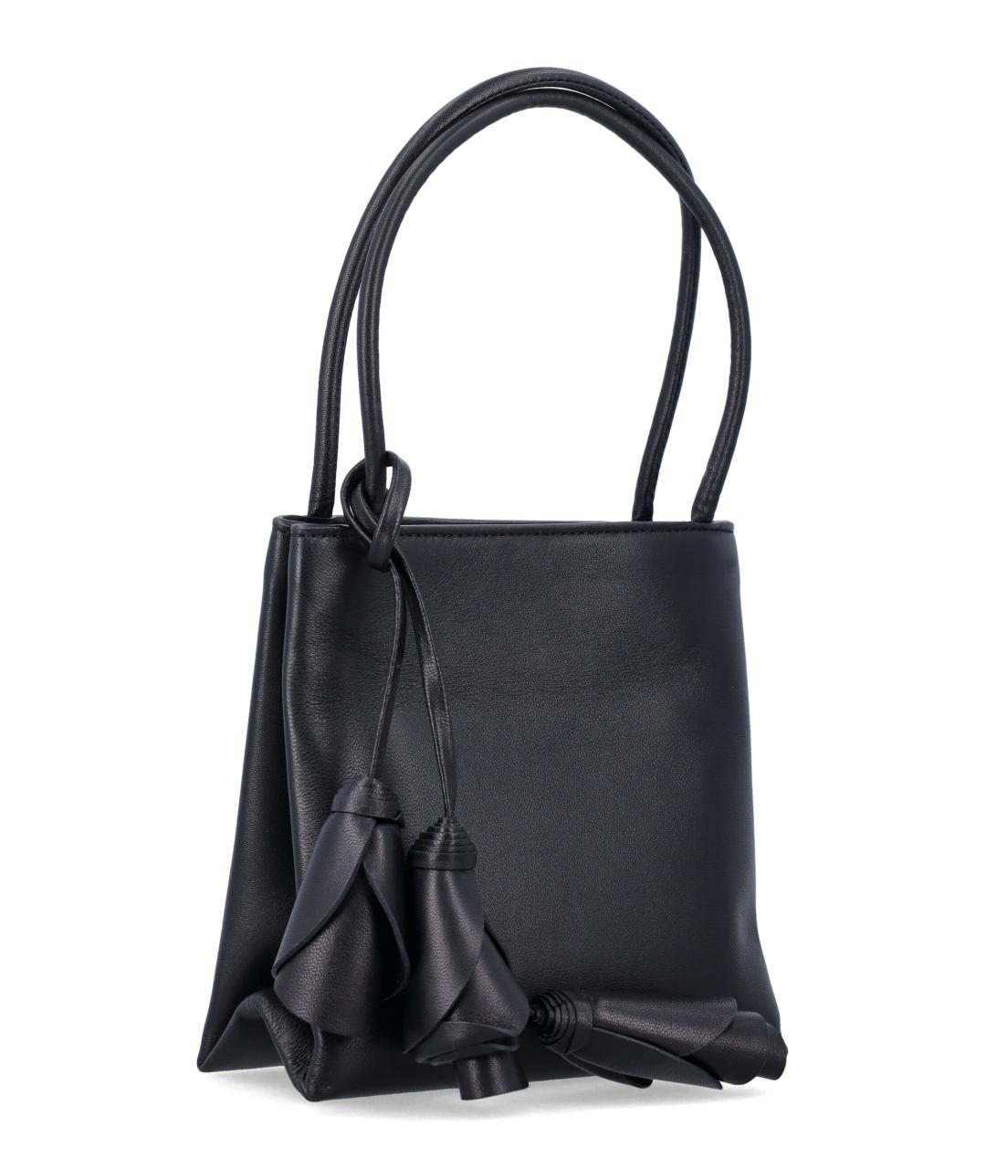 MAGDA BUTRYM Черная кожаная сумка с короткими ручками, фото 2