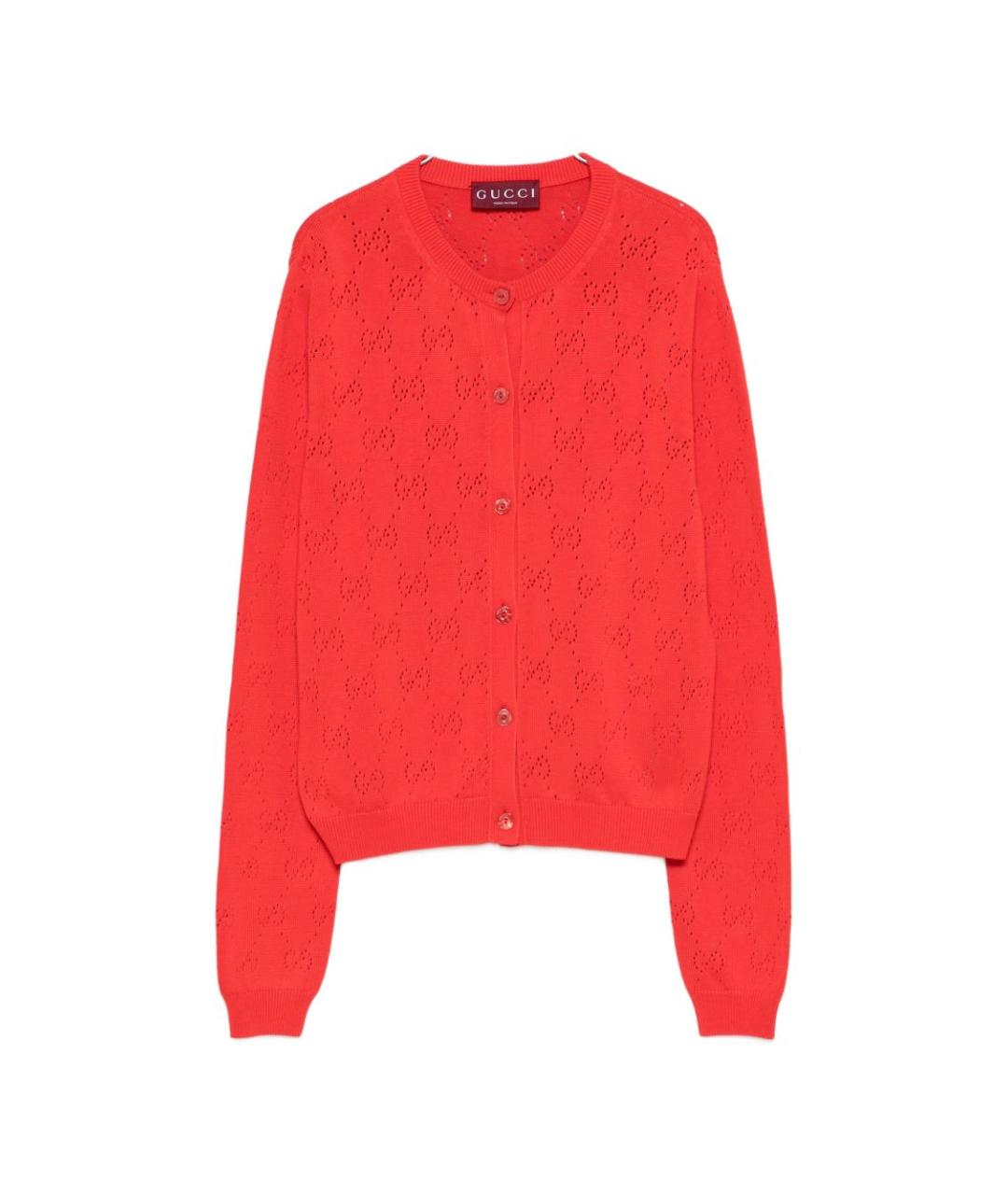 GUCCI Красный хлопковый кардиган, фото 1