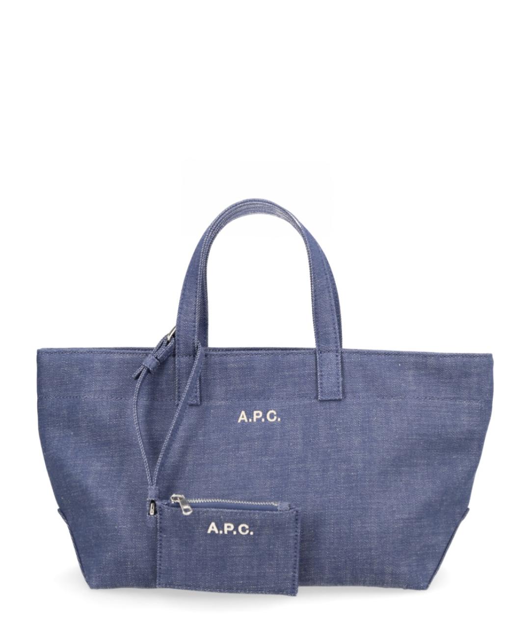A.P.C. Синяя хлопковая сумка с короткими ручками, фото 1
