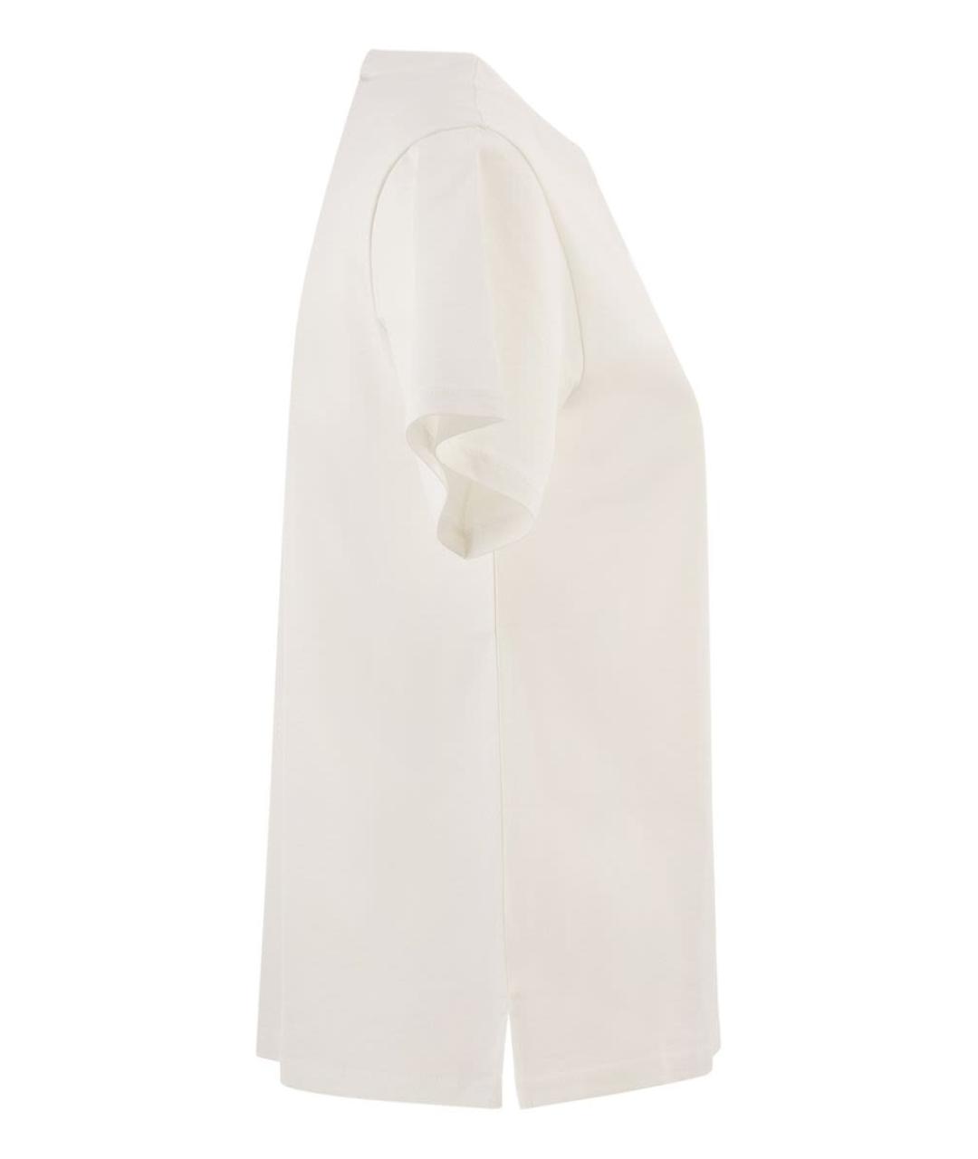 WEEKEND MAX MARA Белая хлопковая футболка, фото 3