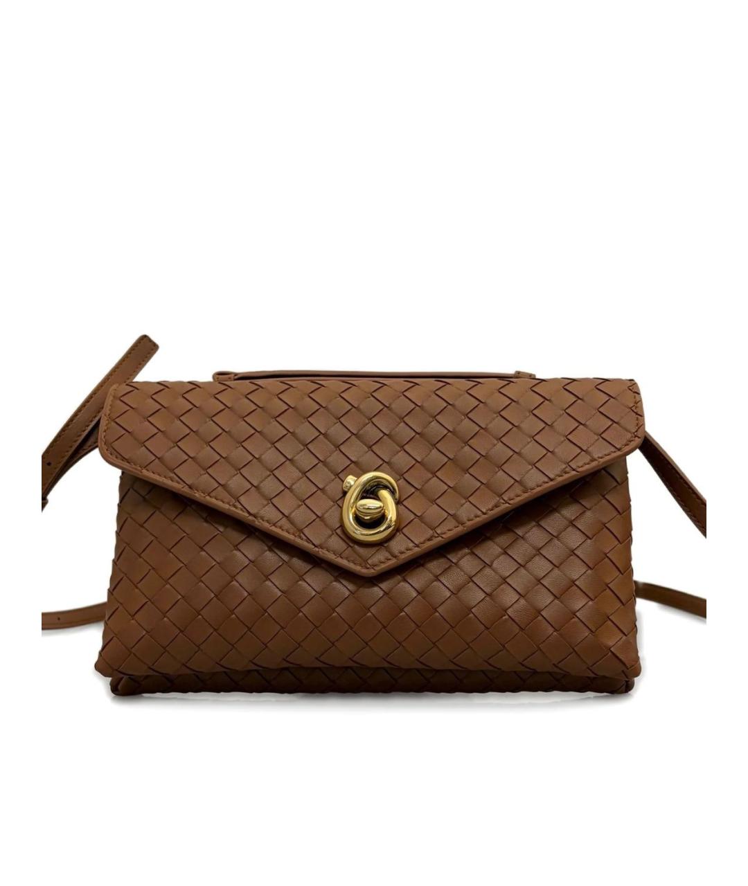 BOTTEGA VENETA Коричневая кожаная сумка через плечо, фото 2