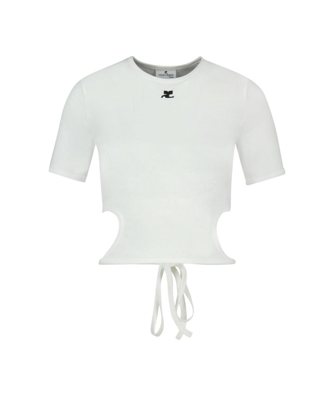 COURREGES Белая хлопковая футболка, фото 1