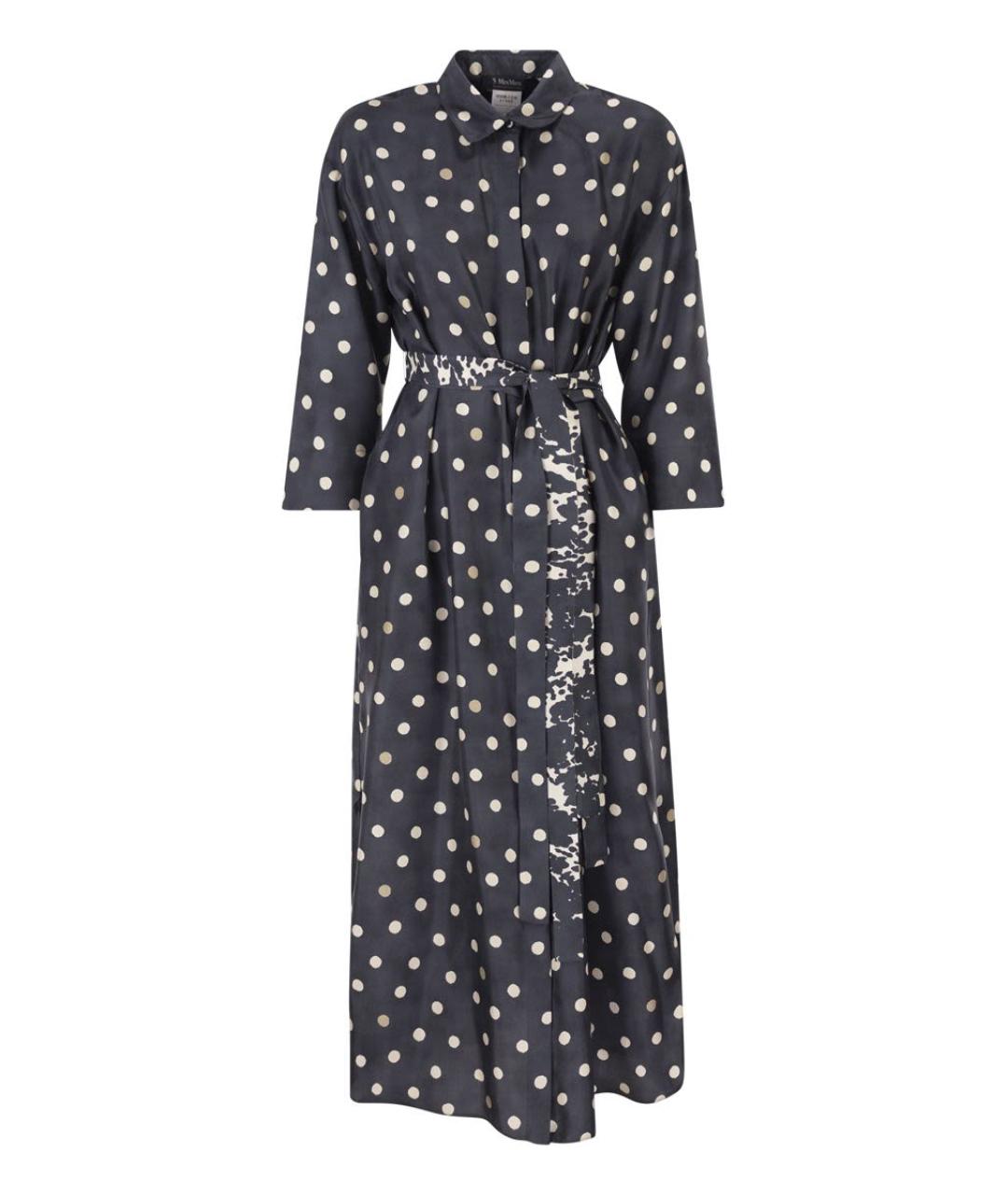 'S MAX MARA Синее шелковое повседневное платье, фото 1