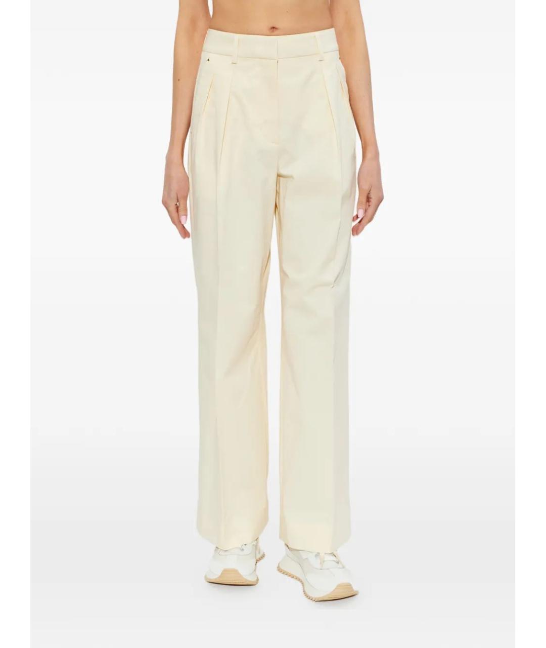 MONCLER Бежевые хлопковые прямые брюки, фото 3