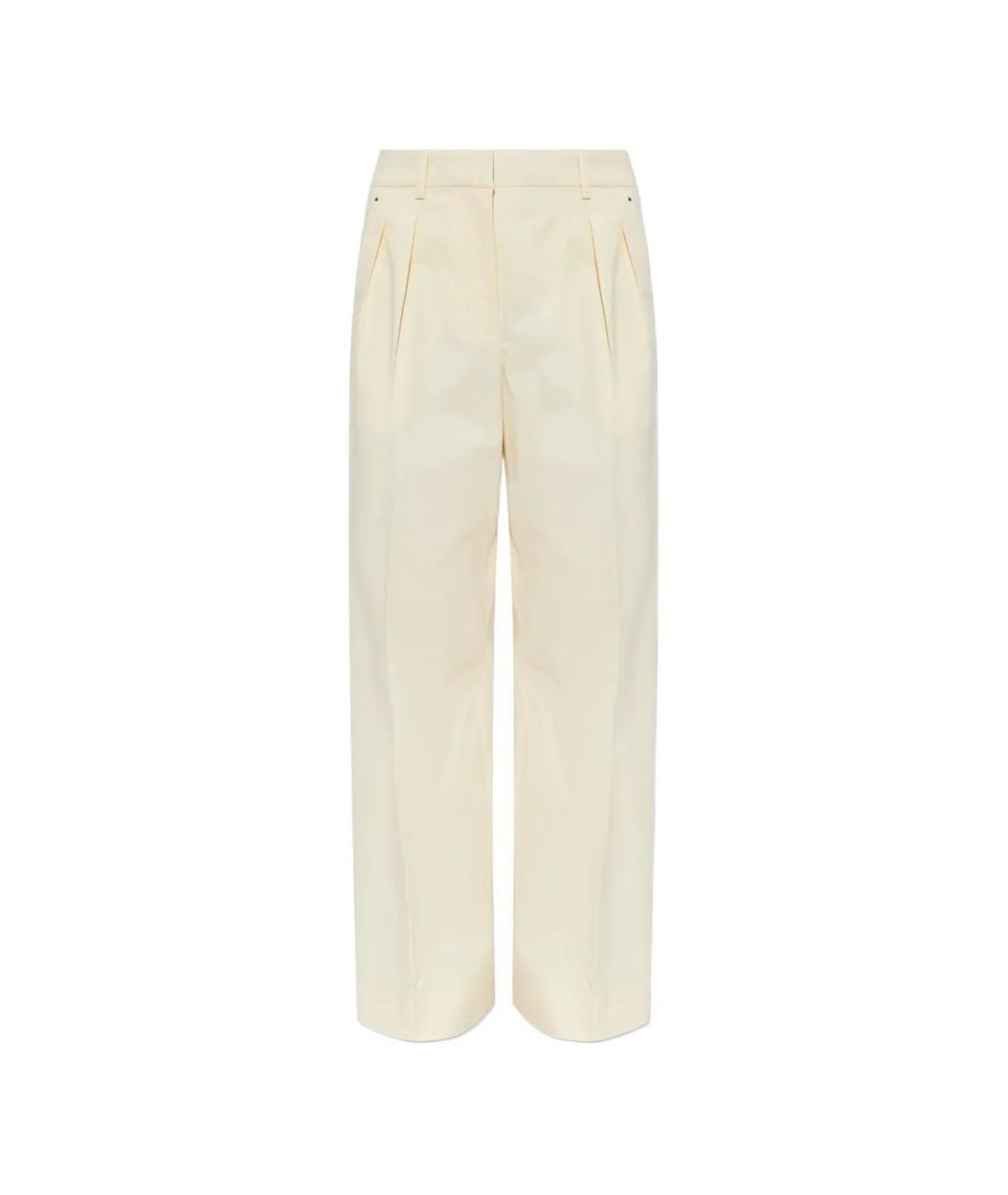 MONCLER Бежевые хлопковые прямые брюки, фото 1