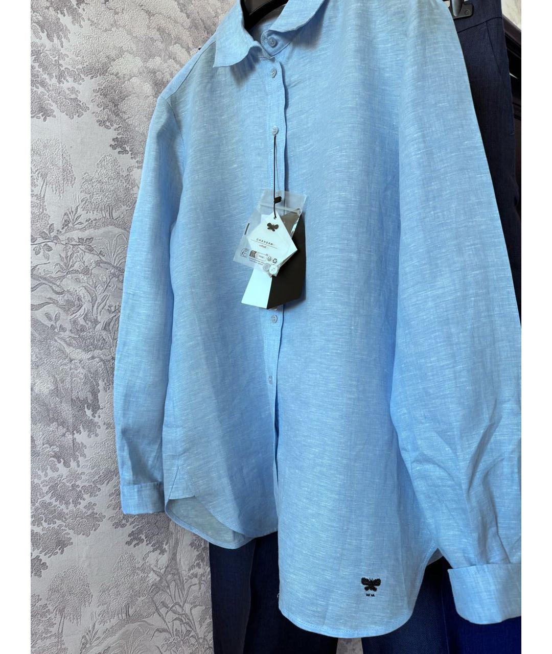 WEEKEND MAX MARA Голубая льняная рубашка, фото 2