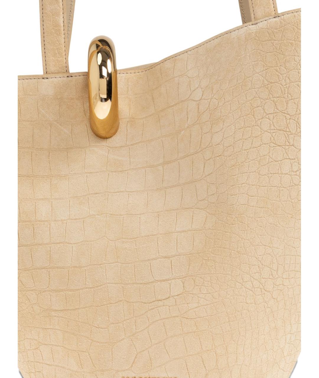 JACQUEMUS Бежевая кожаная сумка тоут, фото 3