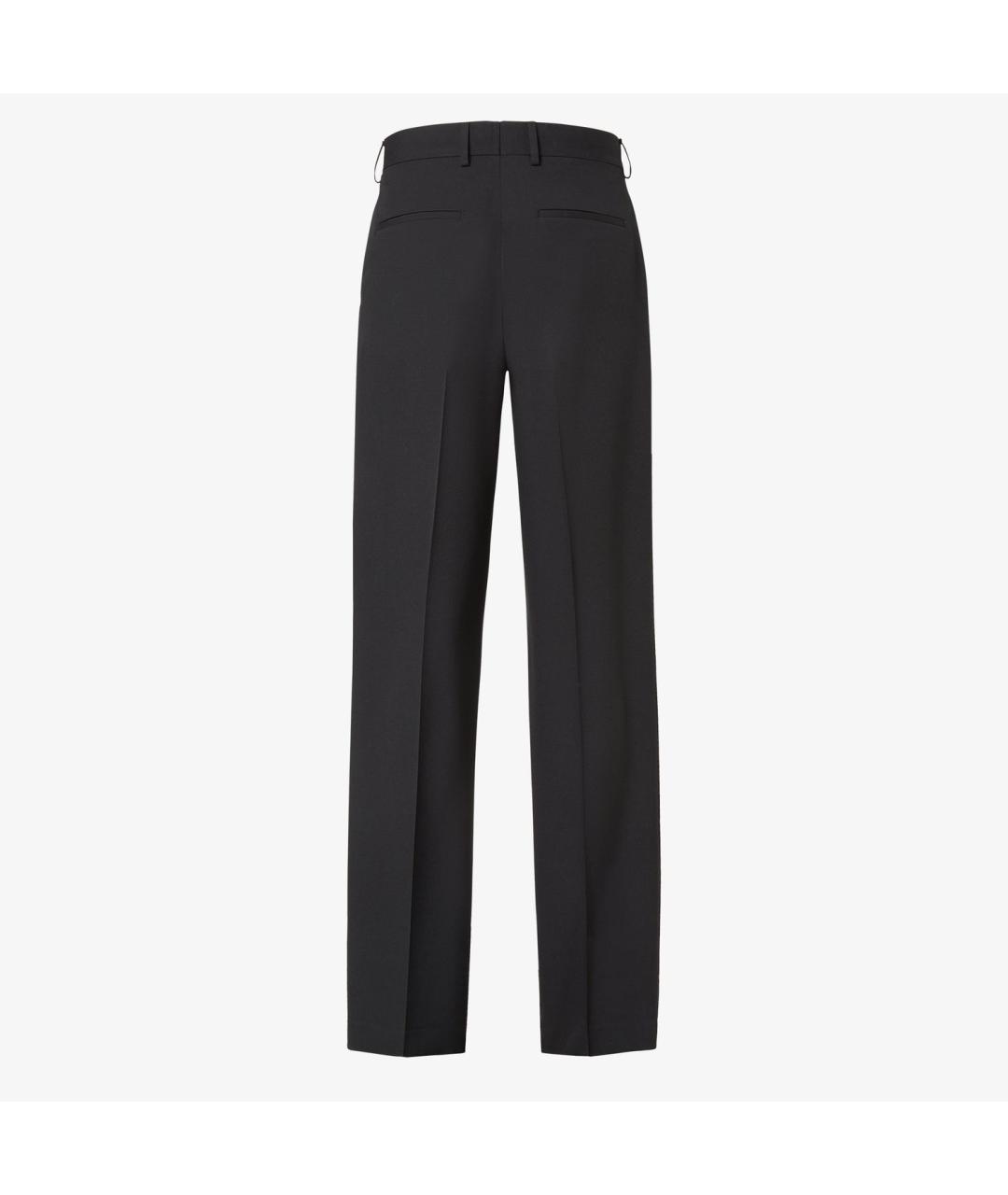FENDI Черные шерстяные повседневные брюки, фото 2