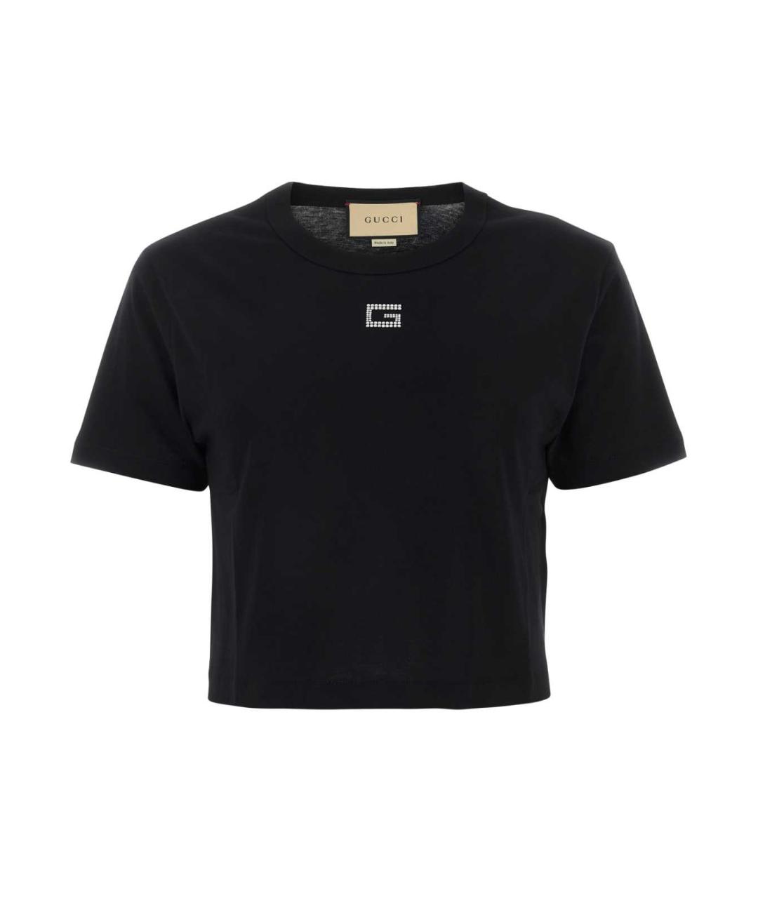 GUCCI Черная хлопковая футболка, фото 1