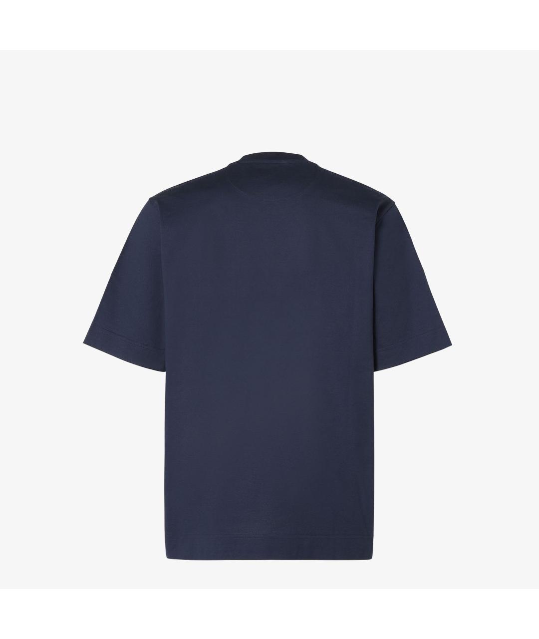 FENDI Синяя хлопковая футболка, фото 2