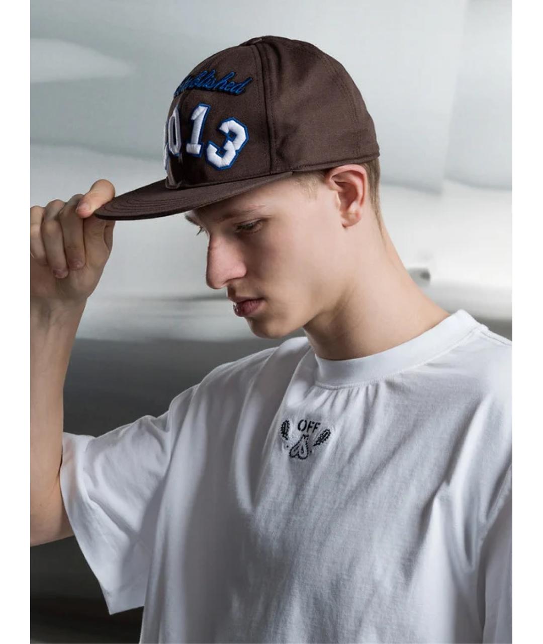OFF-WHITE Коричневая хлопковая кепка/бейсболка, фото 4