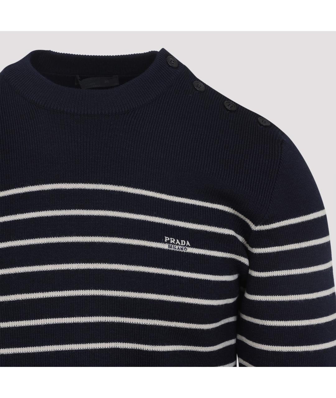PRADA Синий шерстяной джемпер / свитер, фото 3