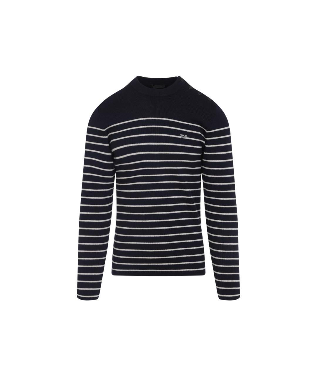 PRADA Синий шерстяной джемпер / свитер, фото 1