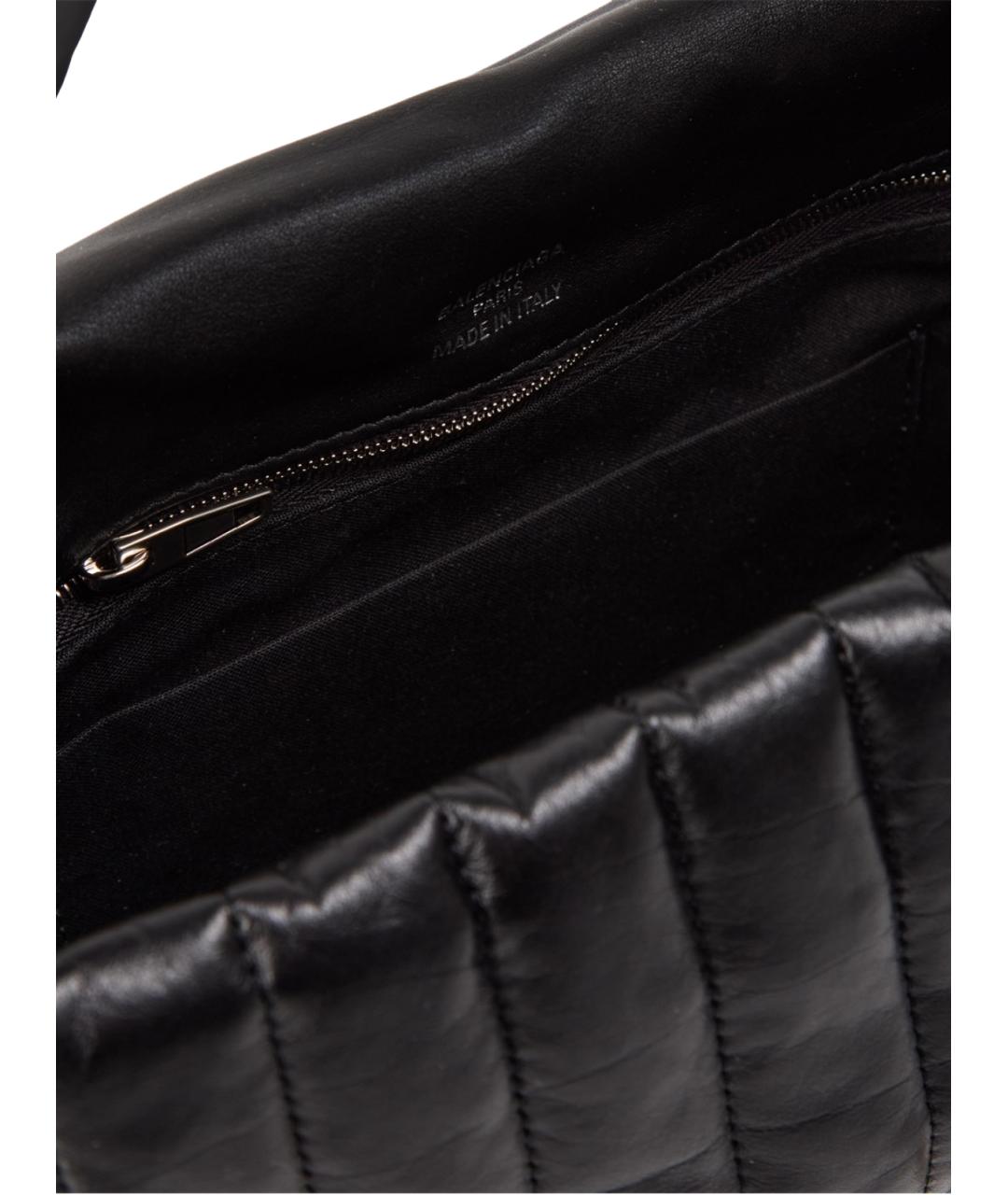 BALENCIAGA Черная кожаная сумка через плечо, фото 3