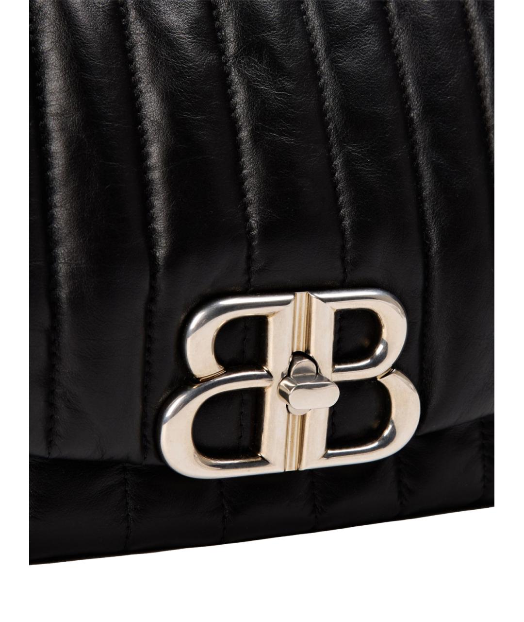 BALENCIAGA Черная кожаная сумка через плечо, фото 4
