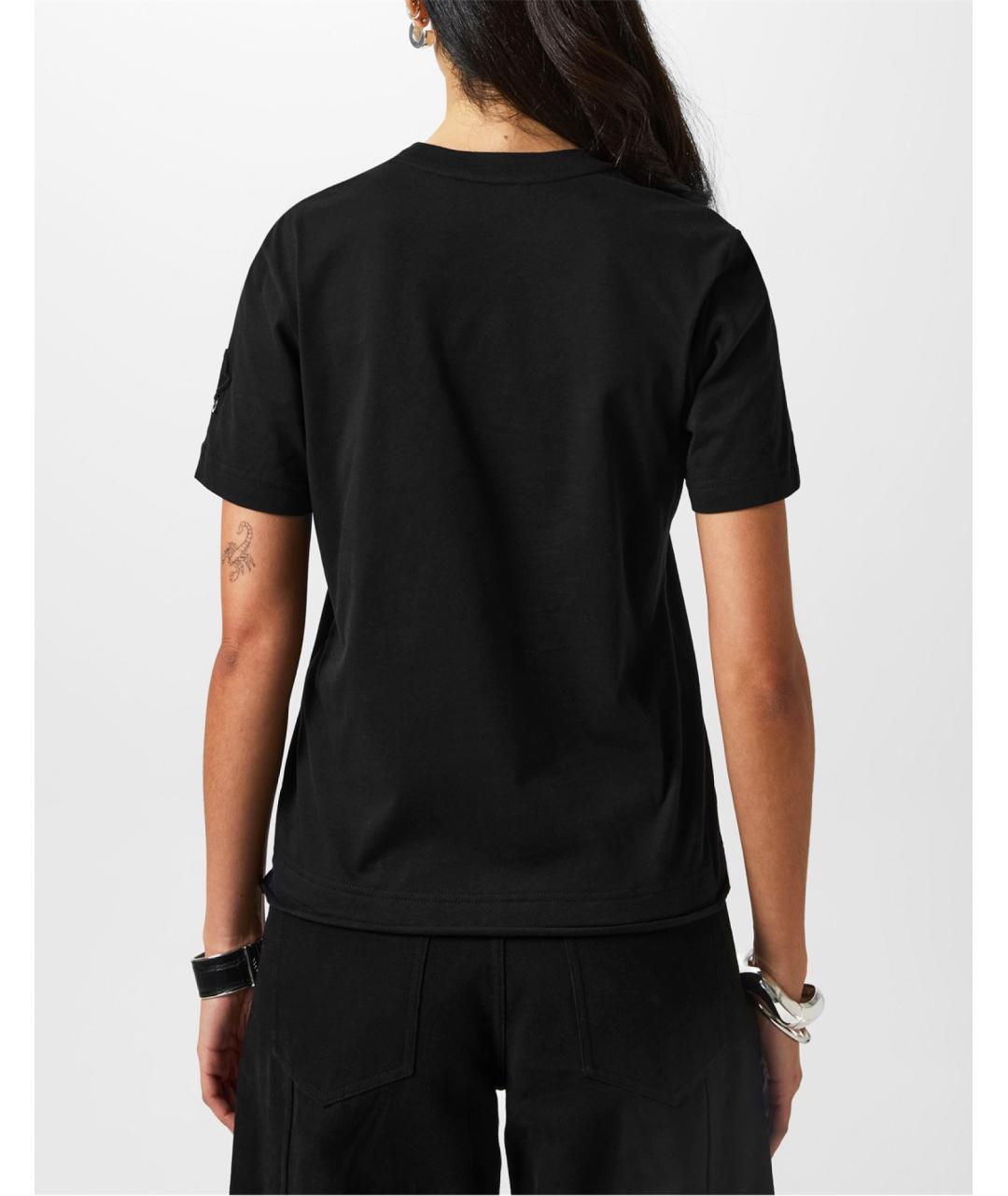 MONCLER Черная хлопковая футболка, фото 5