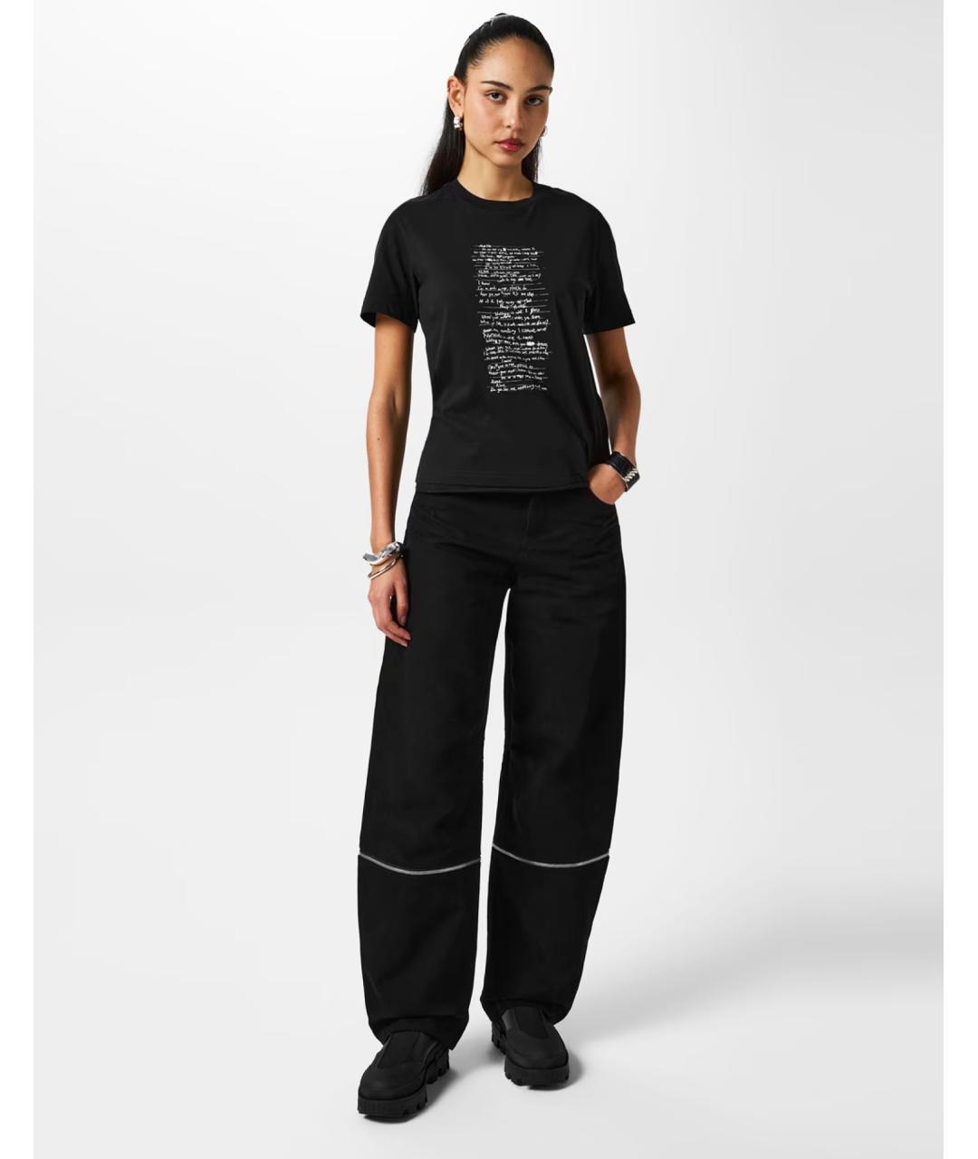 MONCLER Черная хлопковая футболка, фото 2