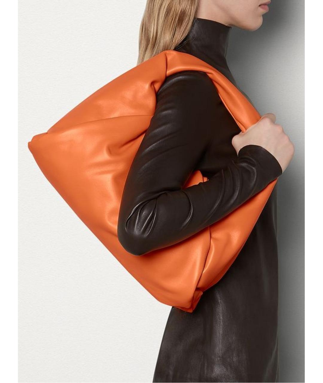 BOTTEGA VENETA Оранжевая кожаная сумка через плечо, фото 5