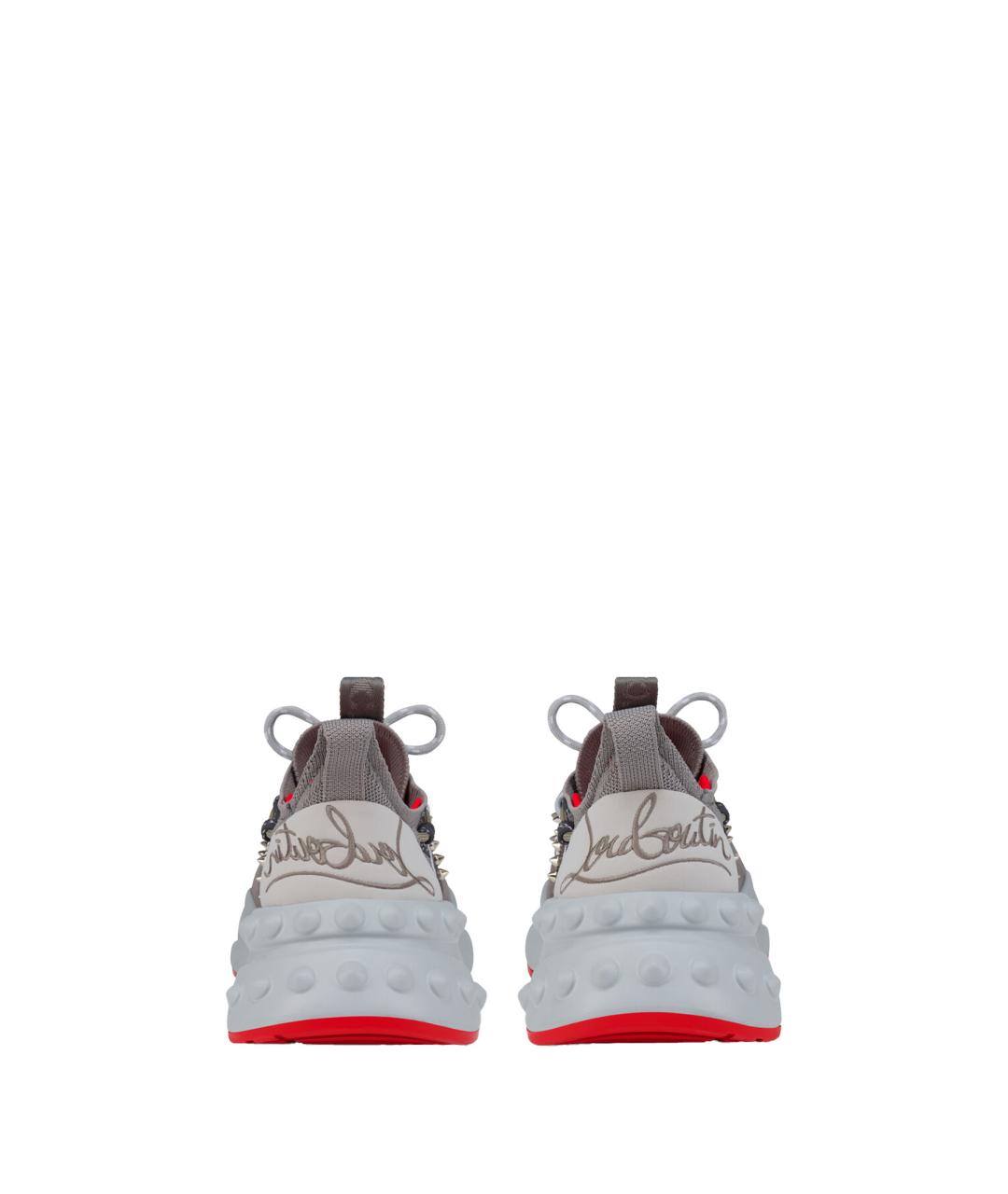 CHRISTIAN LOUBOUTIN Серые кожаные низкие кроссовки / кеды, фото 3