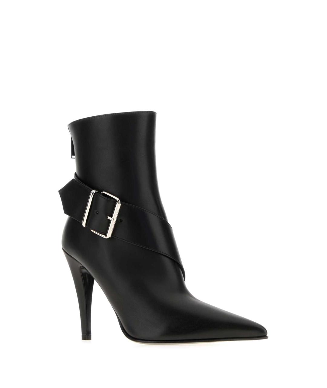 ALEXANDER MCQUEEN Черные кожаные ботильоны, фото 2