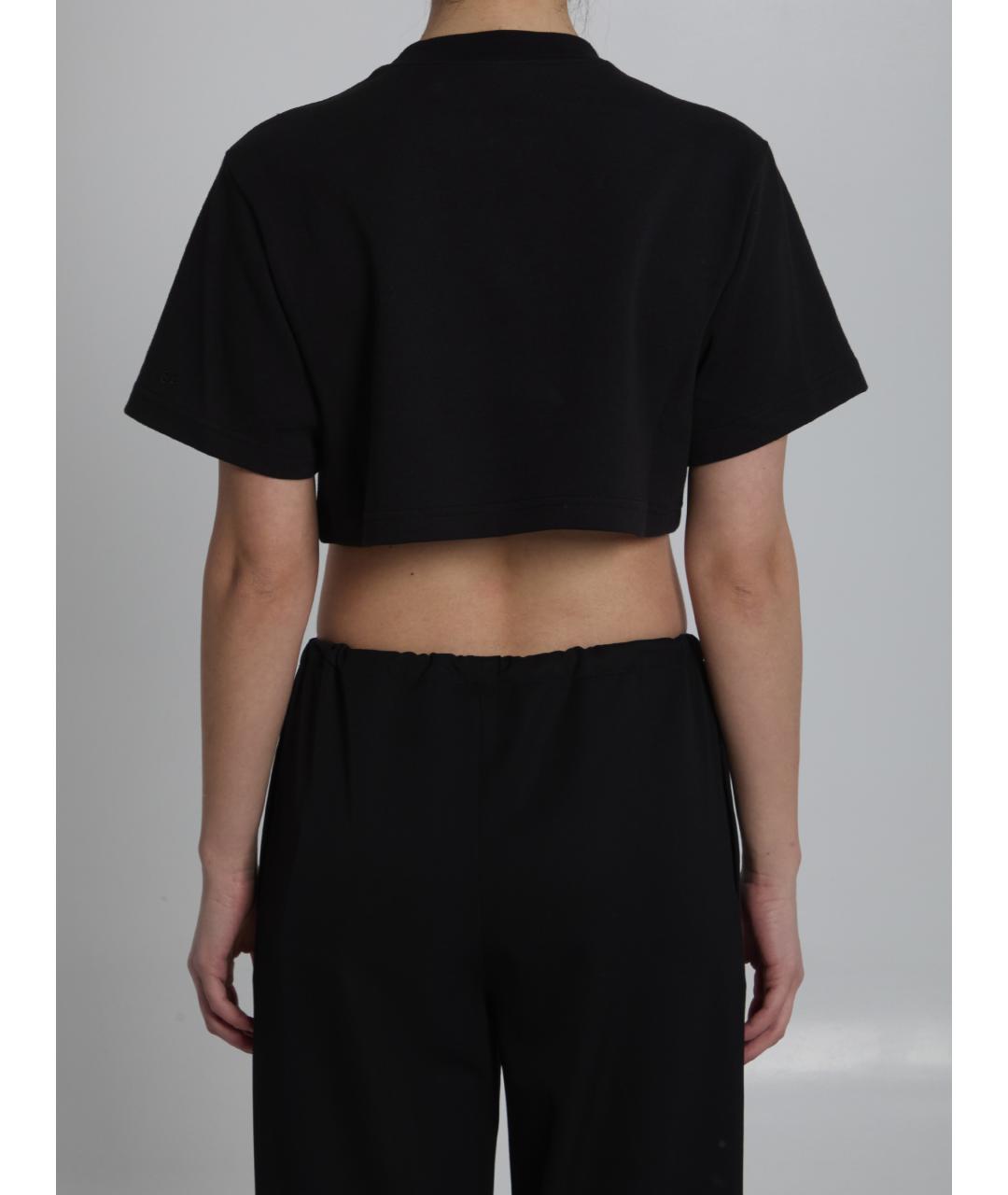 BALENCIAGA Черная хлопковая футболка, фото 4