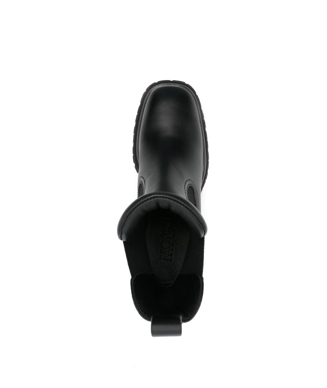 MONCLER Черные кожаные ботинки, фото 4