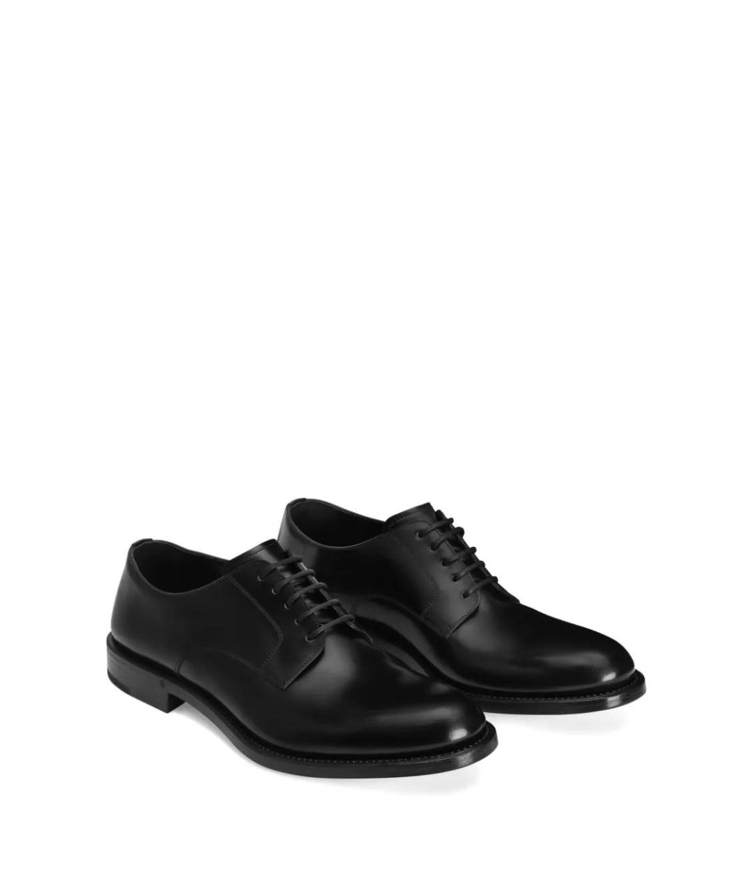 DOLCE&GABBANA Черные кожаные туфли, фото 2