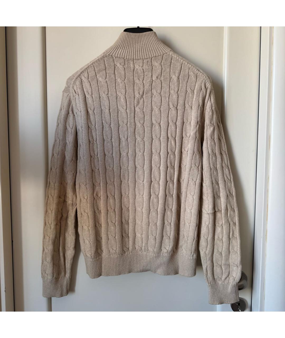 POLO RALPH LAUREN Бежевый хлопковый джемпер / свитер, фото 2