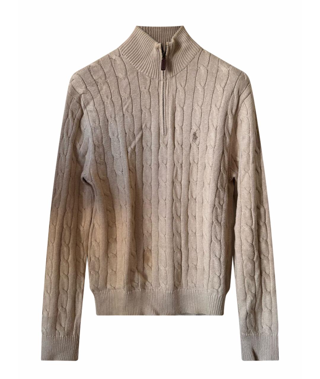 POLO RALPH LAUREN Бежевый хлопковый джемпер / свитер, фото 1