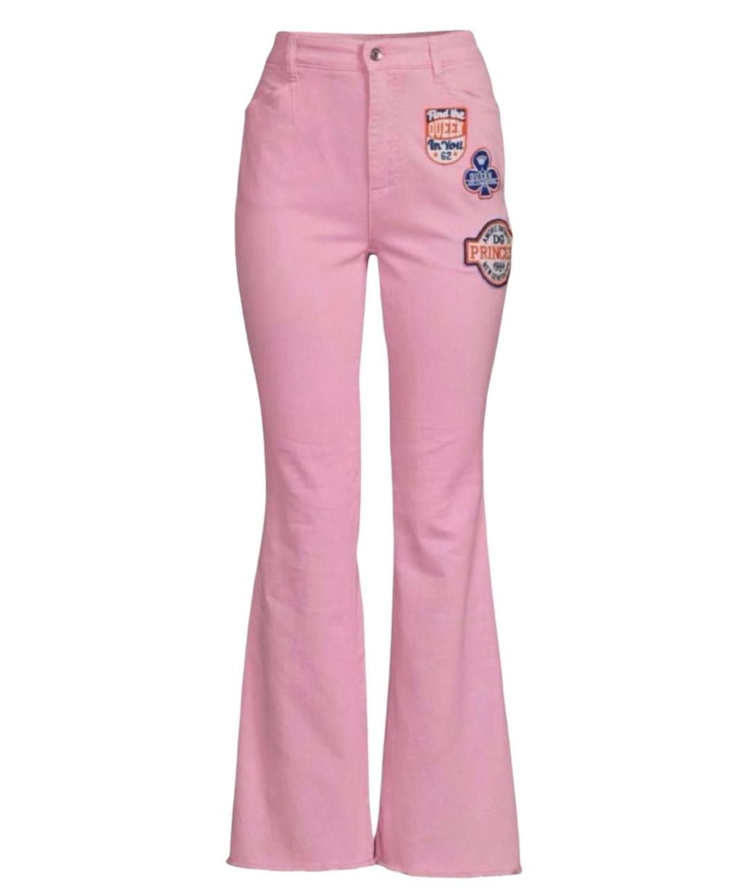 DOLCE&GABBANA Розовые хлопковые джинсы клеш, фото 9