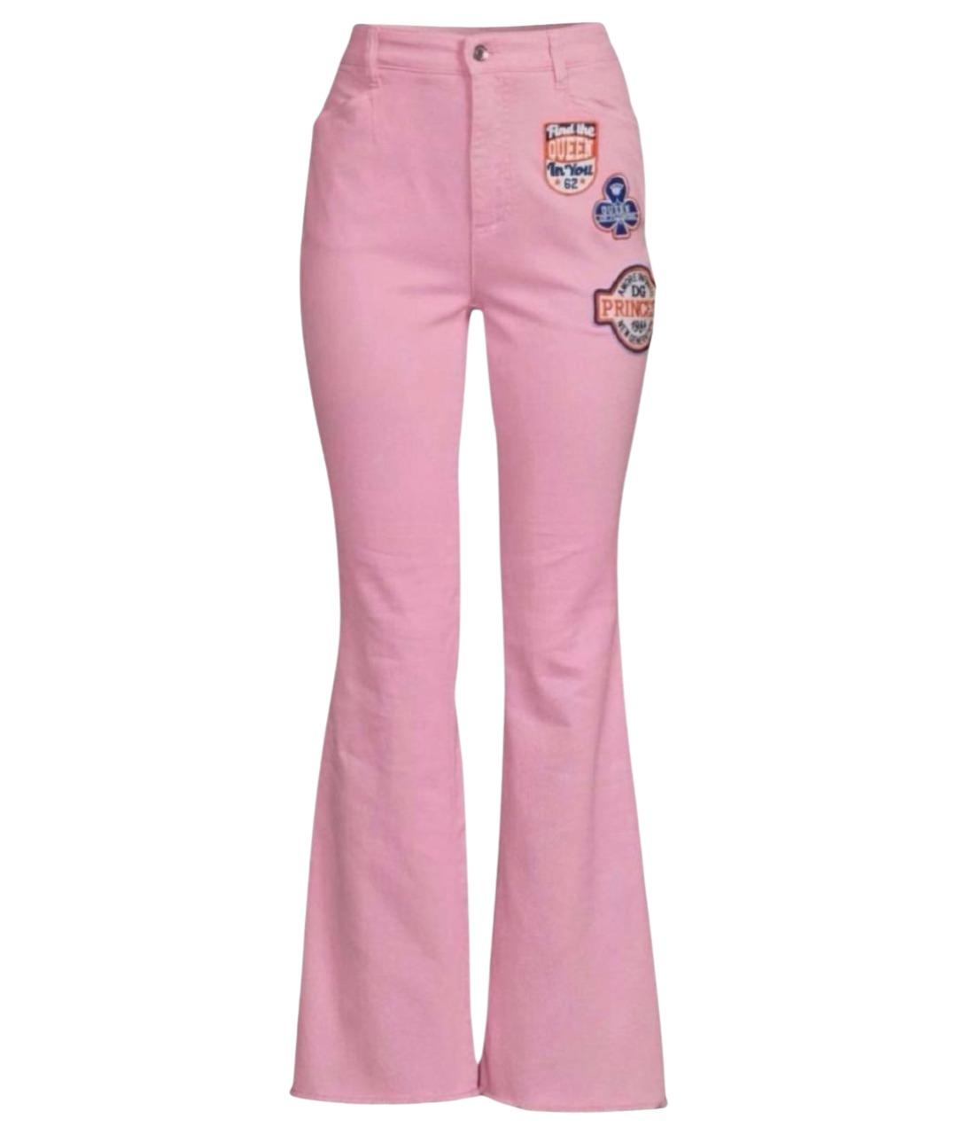 DOLCE&GABBANA Розовые хлопковые джинсы клеш, фото 1