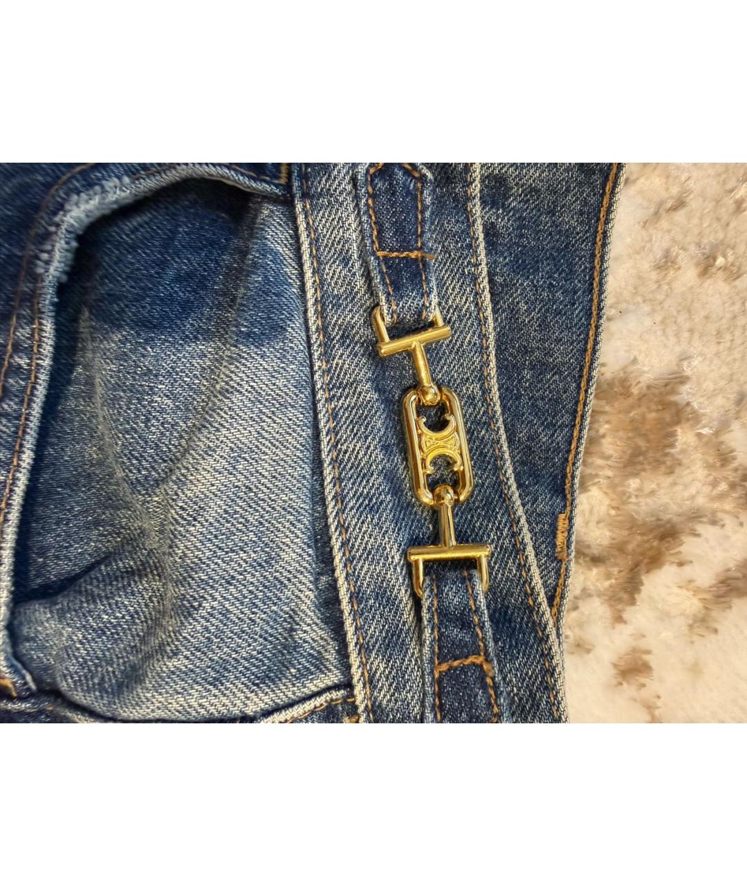 CELINE Голубые прямые джинсы, фото 3